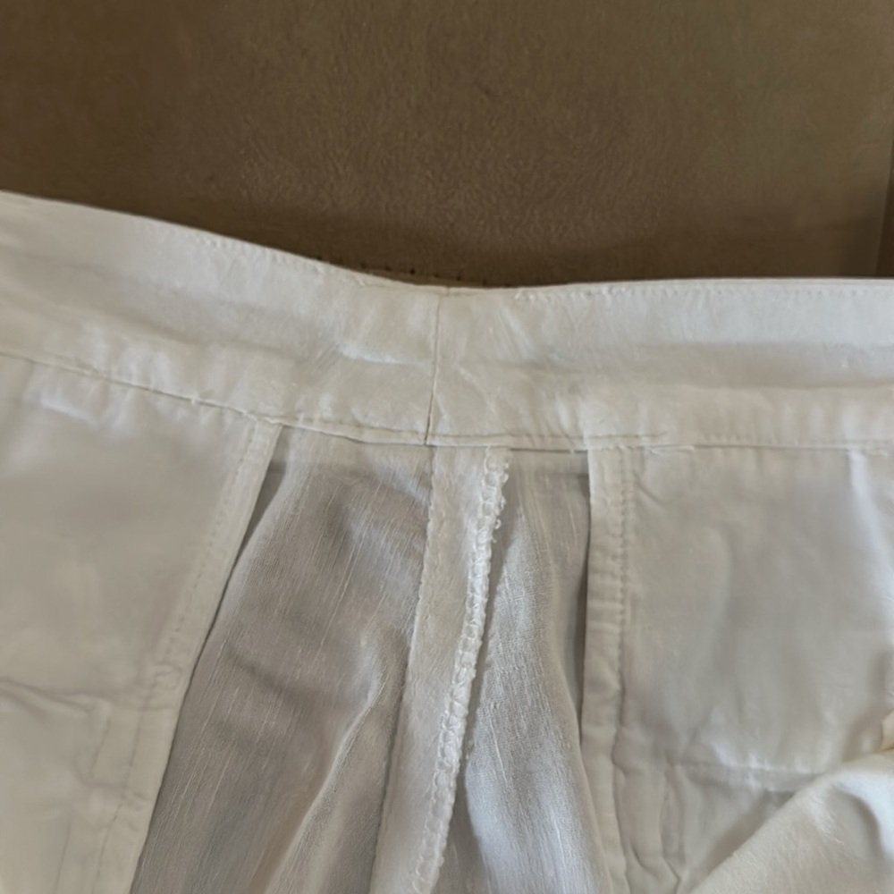 Unlined white linen tapered women’s pants Italy - Picture 4 of 13